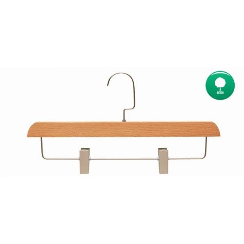 Beech hanger with pants clips 