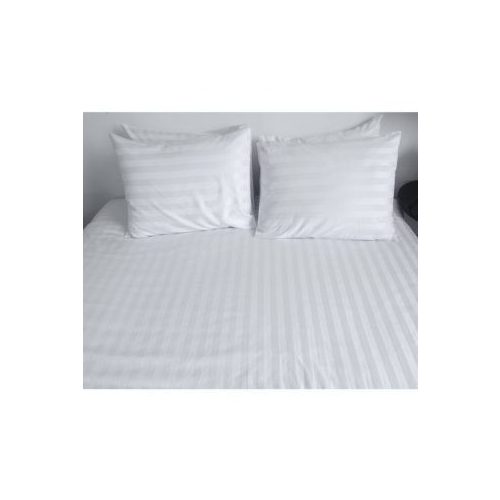 Hotel white Exclusive Damask satin 1 cm wide stripes, blended fibre bias duvet cover 1 cm - 140x200 cm + 30 cm bias   