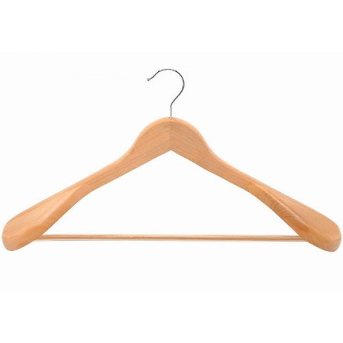 Wooden hanger with suit holder 